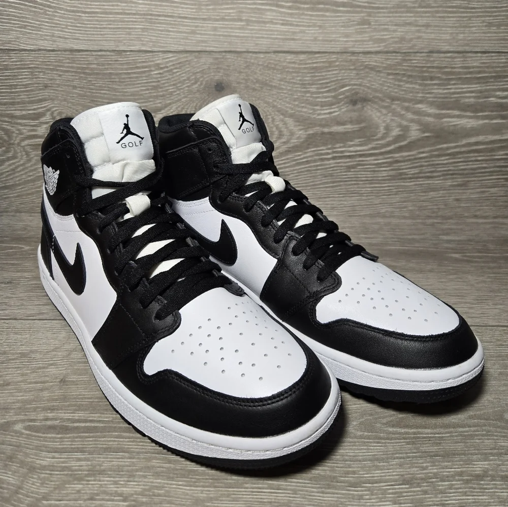 Jordan 1 High Golf Shoes Panda Colorway DQ0660-101 New No Box Size 12.5